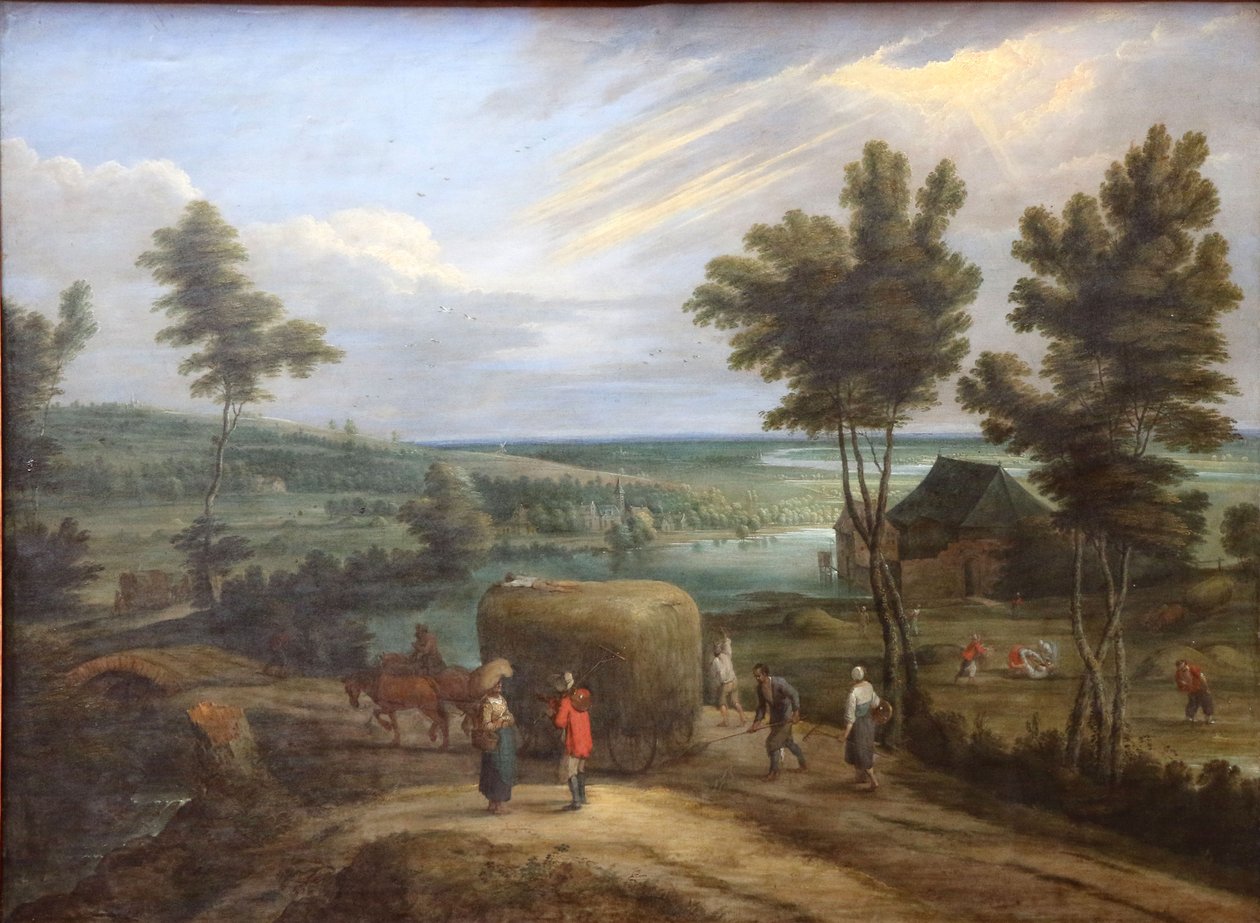 Nyári táj, szénaverés alkotó: Lucas van Uden