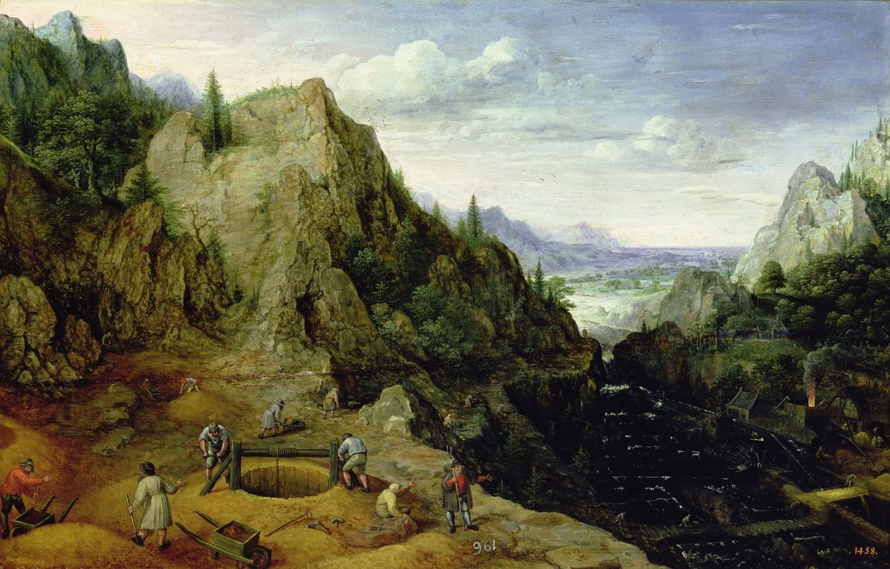 Tájkép öntödével, 1595 alkotó: Lucas van Valckenborch