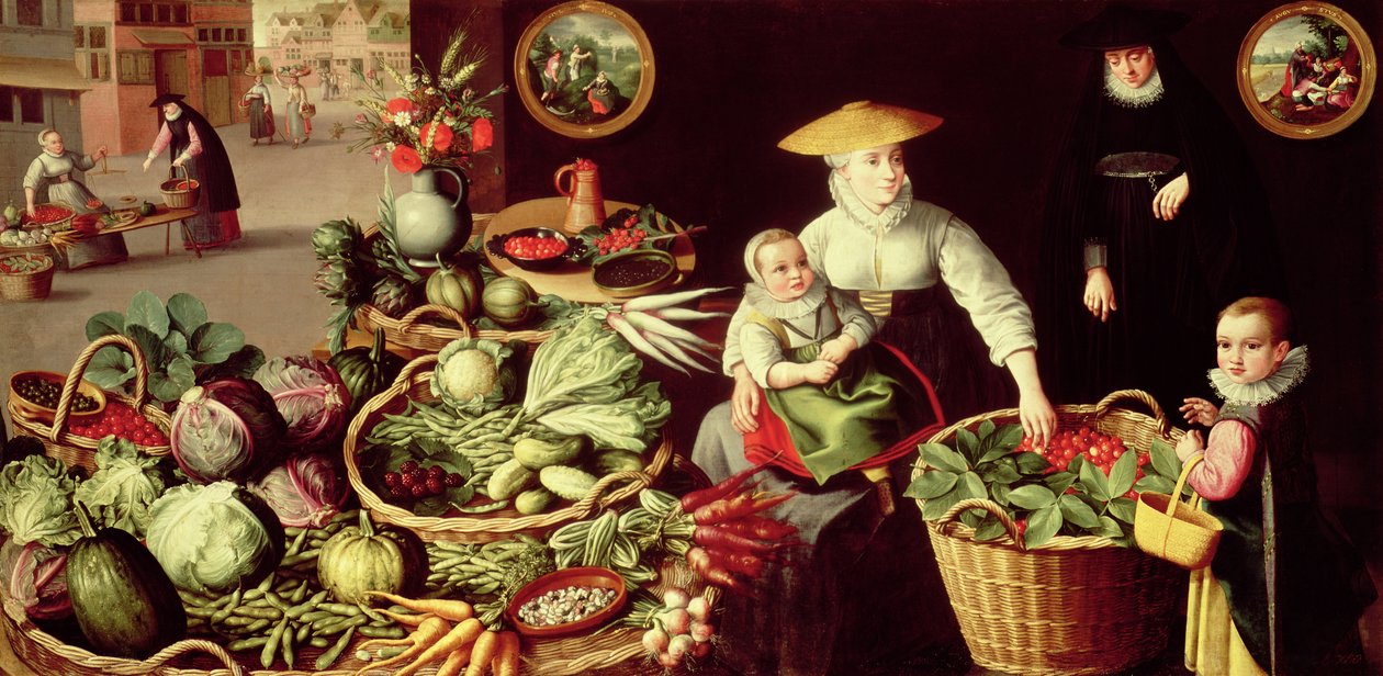 Zöldségpiac alkotó: Lucas van Valckenborch