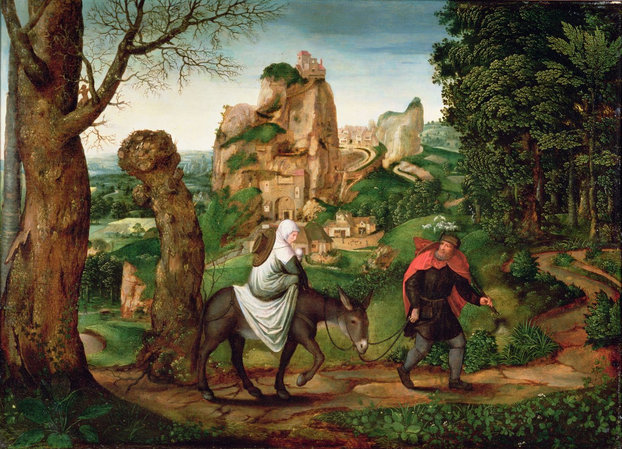 Az egyiptomi menekülés alkotó: Lucas van c.1490 c.1570 Gassel