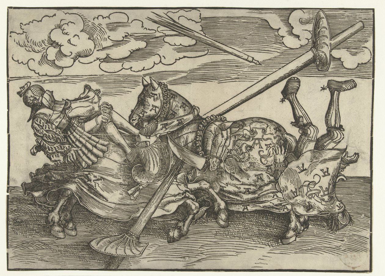 Német torna két nemes lovaggal lóháton alkotó: Lucas Cranach