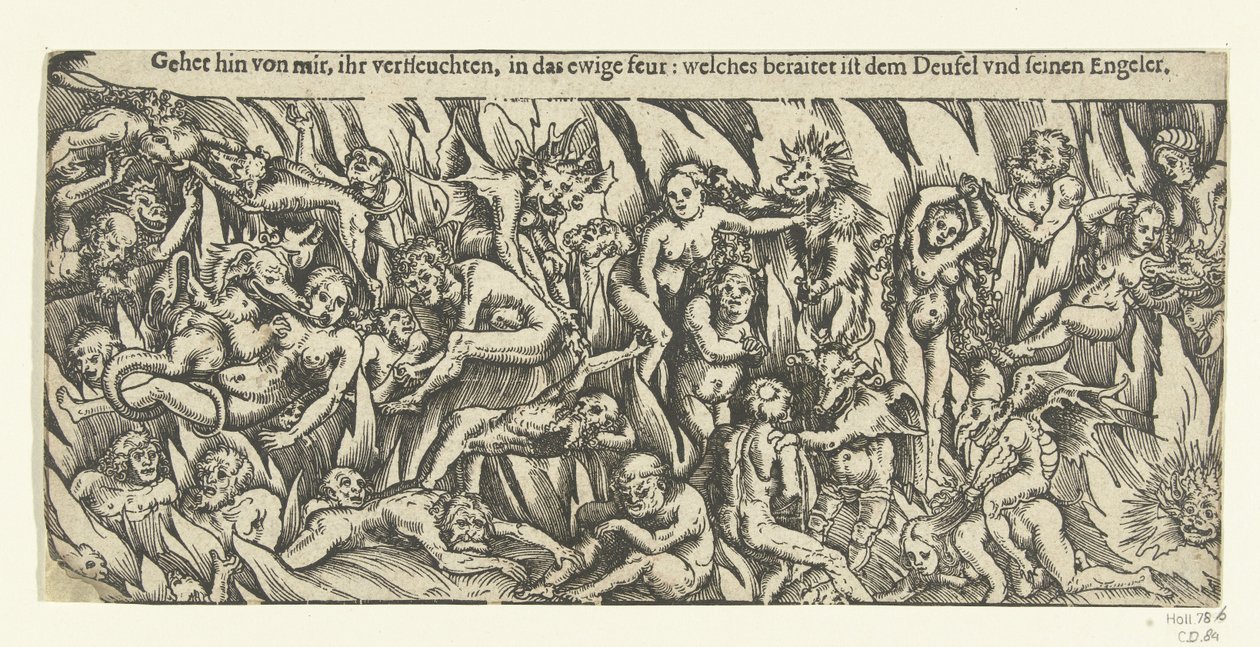 Pokol démonokkal és elkárhozottakkal az örök tűzben alkotó: Lucas Cranach