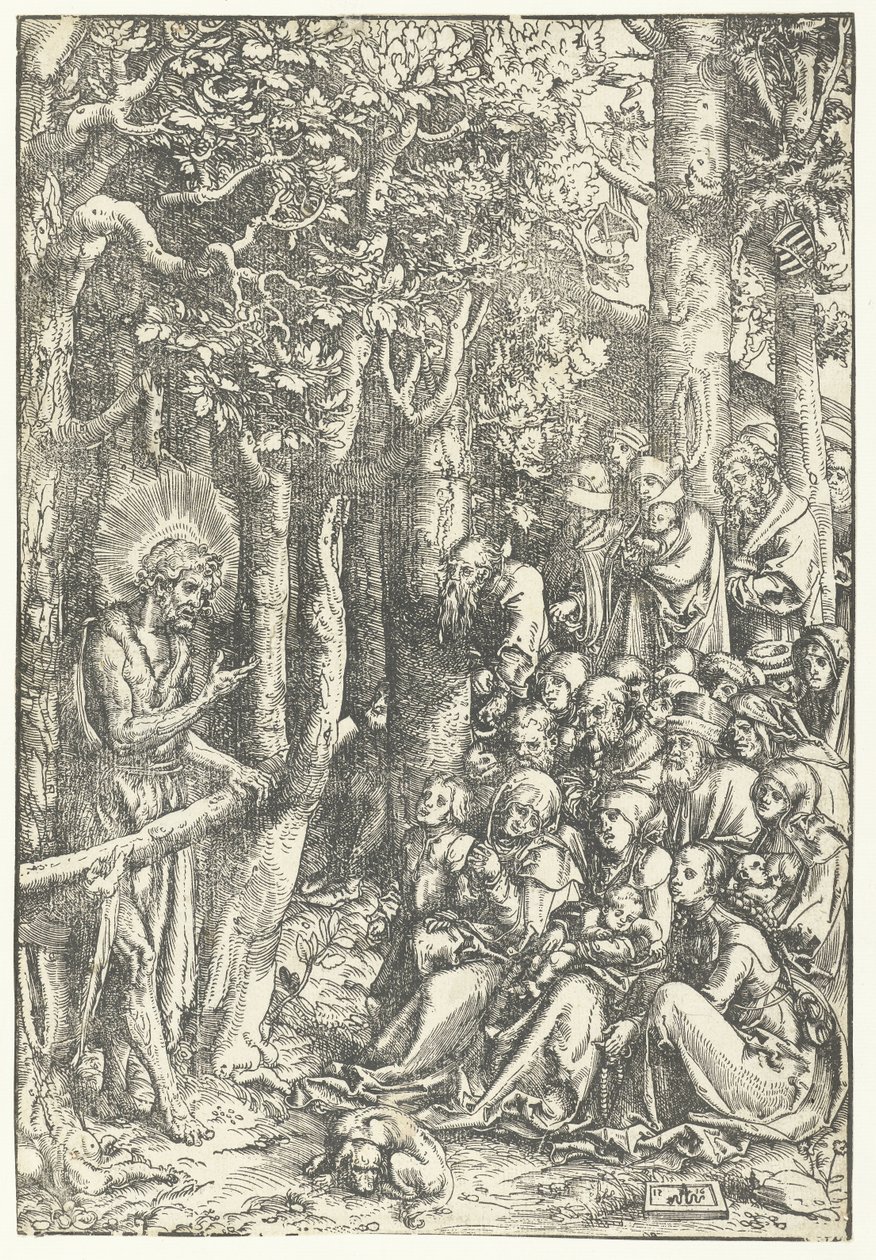 Keresztelő János prédikál az embereknek alkotó: Lucas Cranach