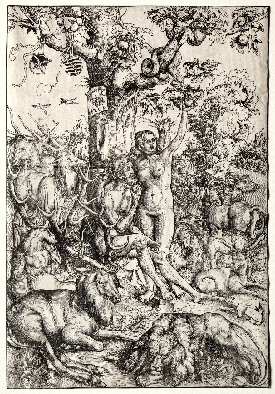 Ádám és Éva a paradicsomban alkotó: Lucas Cranach