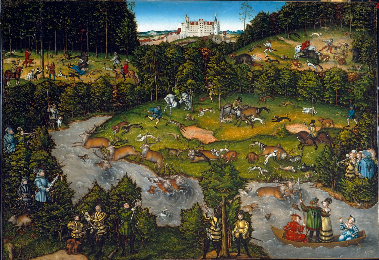 Vadászat a Hartenfels-kastély közelében alkotó: Lucas Cranach