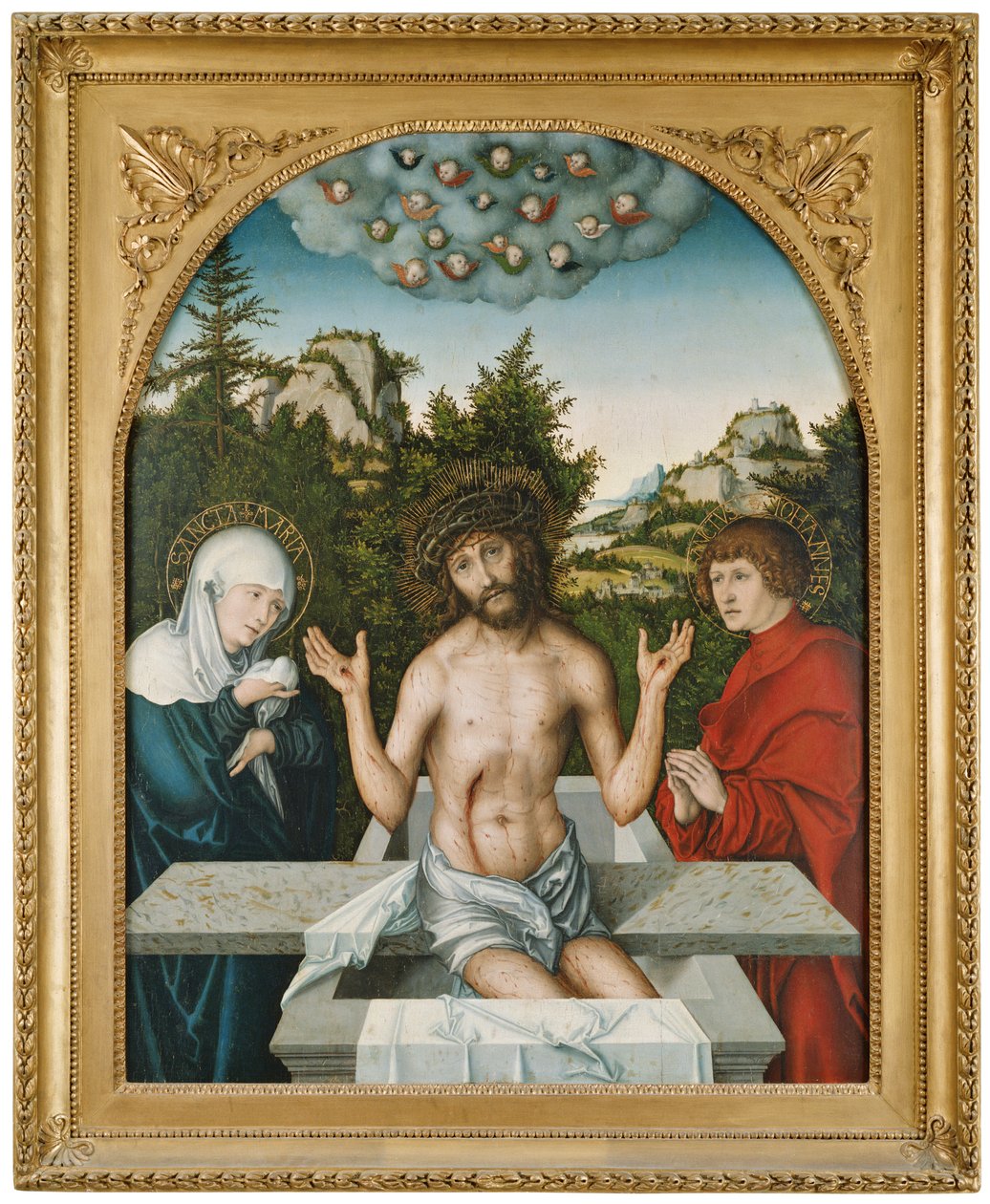 Schmerzensmann zwischen Maria und hl. Johannes alkotó: Lucas Cranach