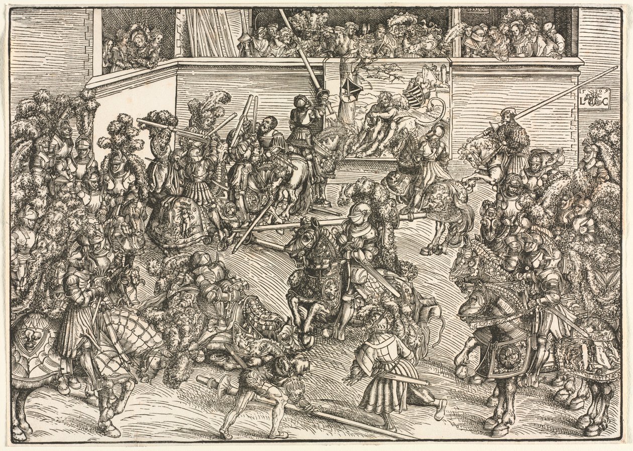 A második verseny Sampson és az oroszlán kárpitjával, 1509. alkotó: Lucas Cranach
