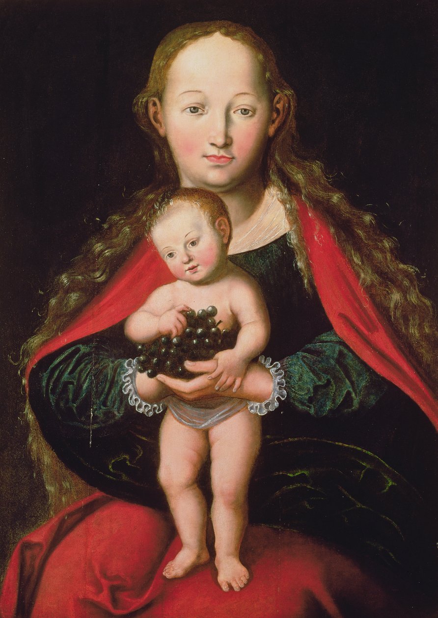 Szűz és gyermek, alkotó: Lucas Cranach