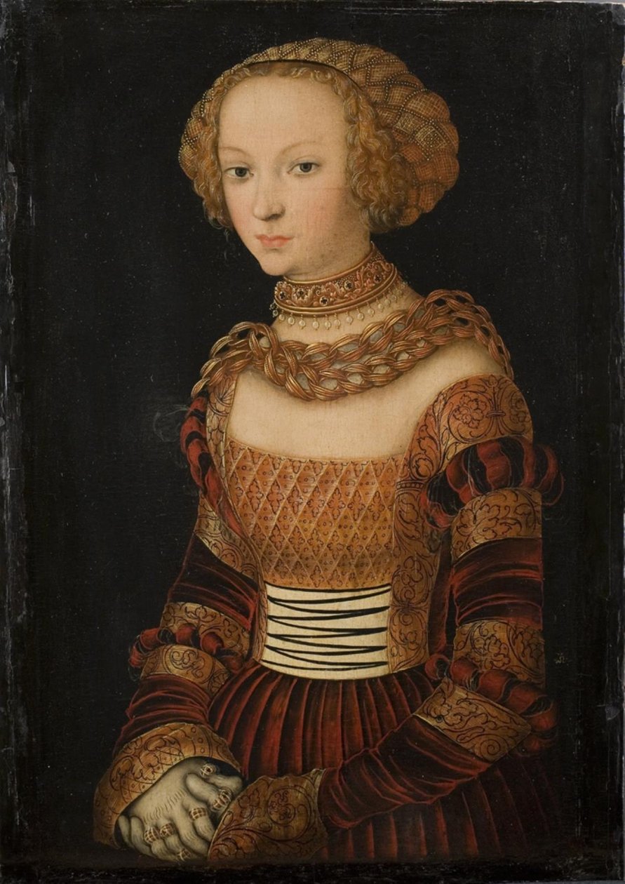 Egy fiatal nő portréja. Emily szász hercegnő? alkotó: Lucas Cranach d.Æ.
