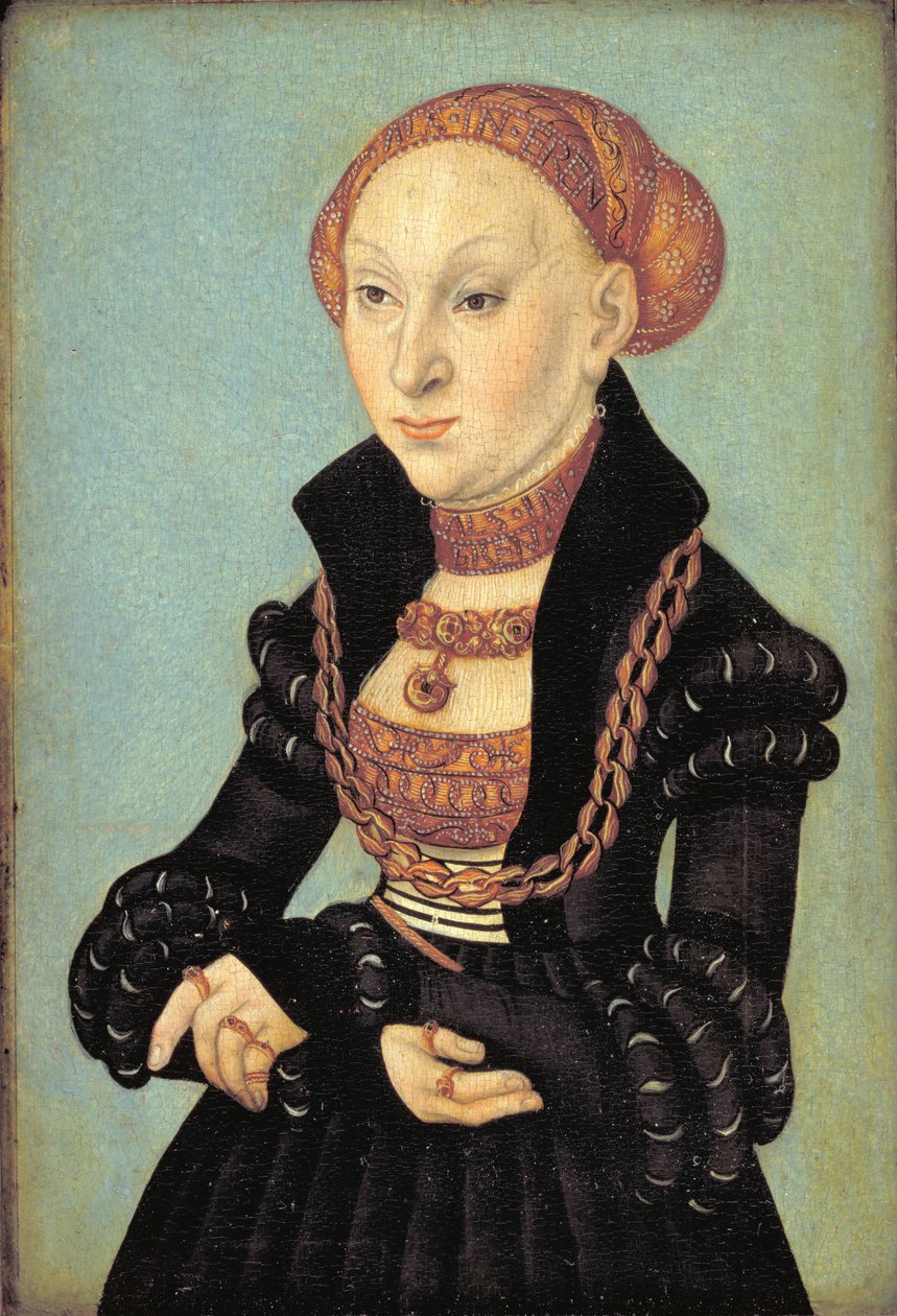 Szász Sibil választófejűnő (1510-1569) portréja alkotó: Lucas Cranach d.Æ.