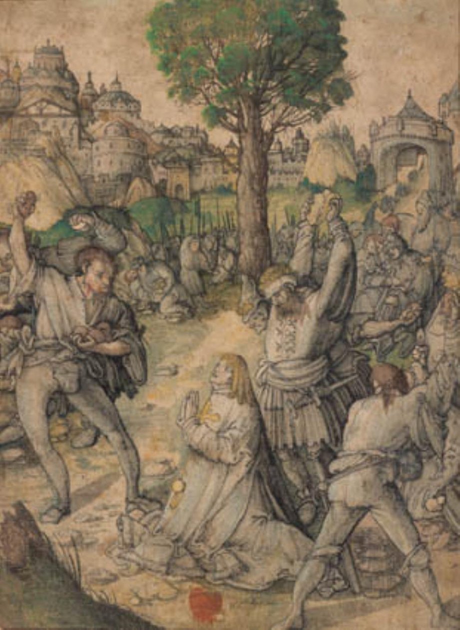 Szent István megkövezése a jeruzsálemi Aranykapu előtt alkotó: Lucas Cranach d.Æ.
