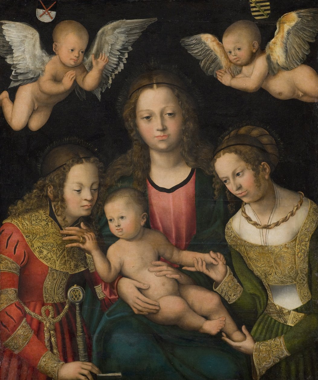 Szűz és gyermek a szentekkel Katalin és Barbara alkotó: Lucas Cranach d.Æ.