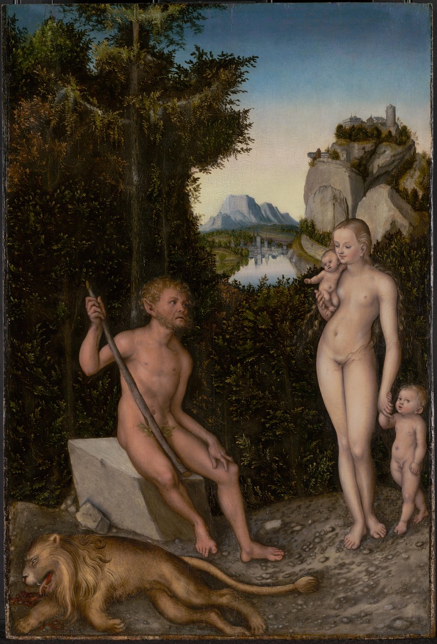 Egy faun és családja egy megölt oroszlánnal alkotó: Lucas Cranach the Elder