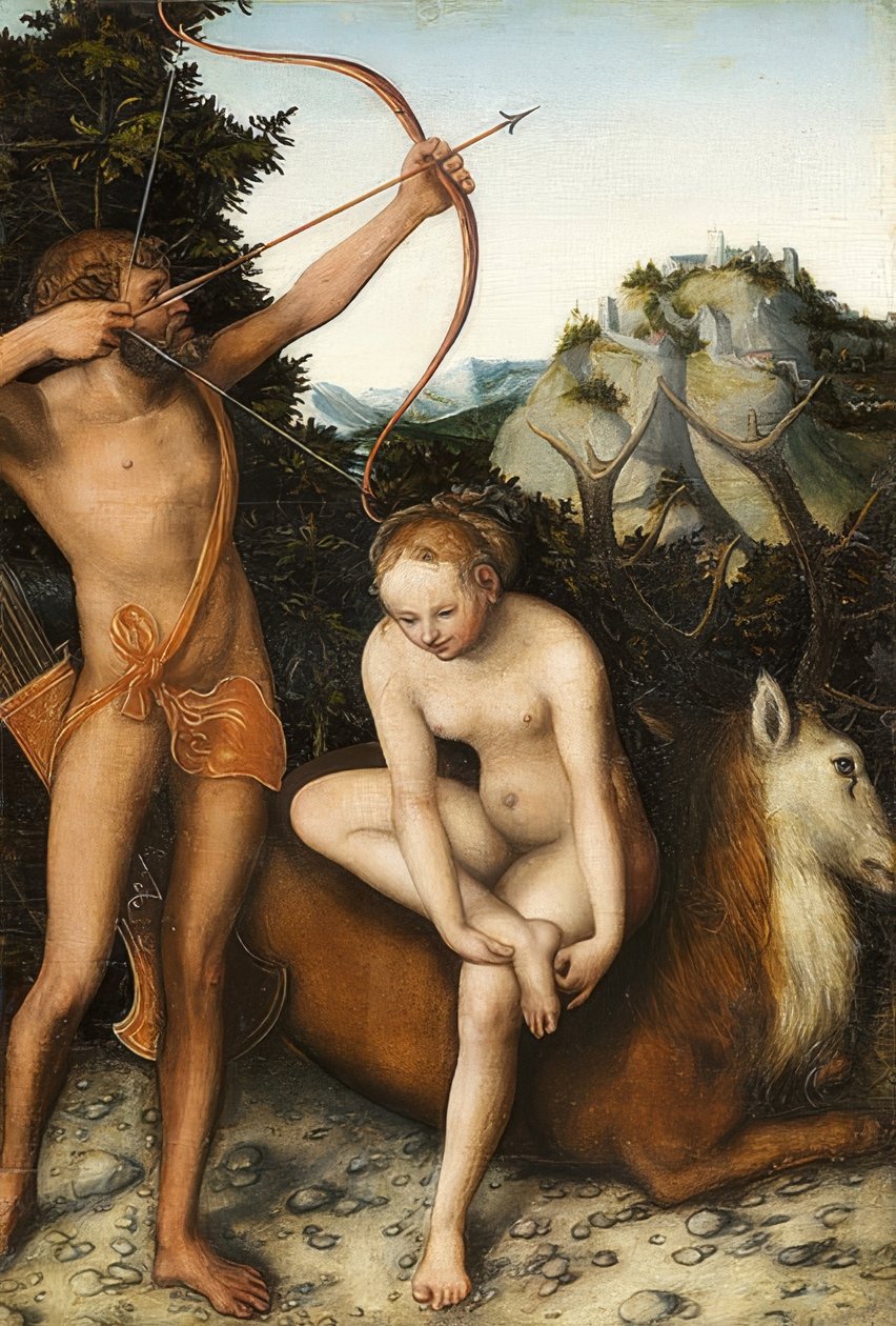 Apollo és Diana. 1530 körül alkotó: Lucas Cranach the Elder