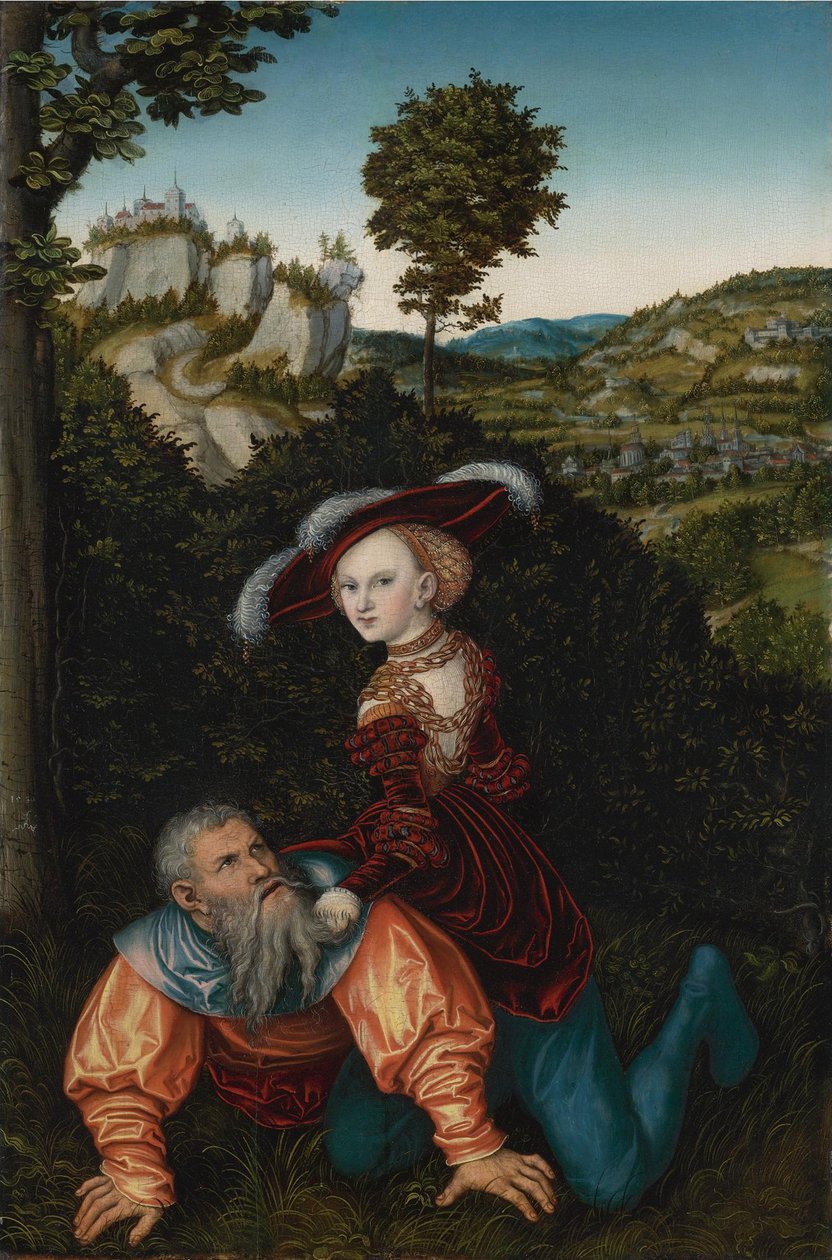 Arisztotelész és Phyllis, 1530 alkotó: Lucas Cranach the Elder