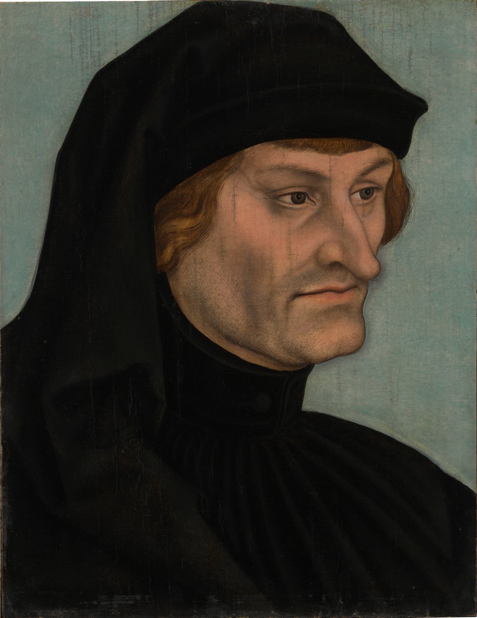 Rudolf Agricola arcképe - Geiler von Kaysersberg arcképe alkotó: Lucas Cranach the Elder