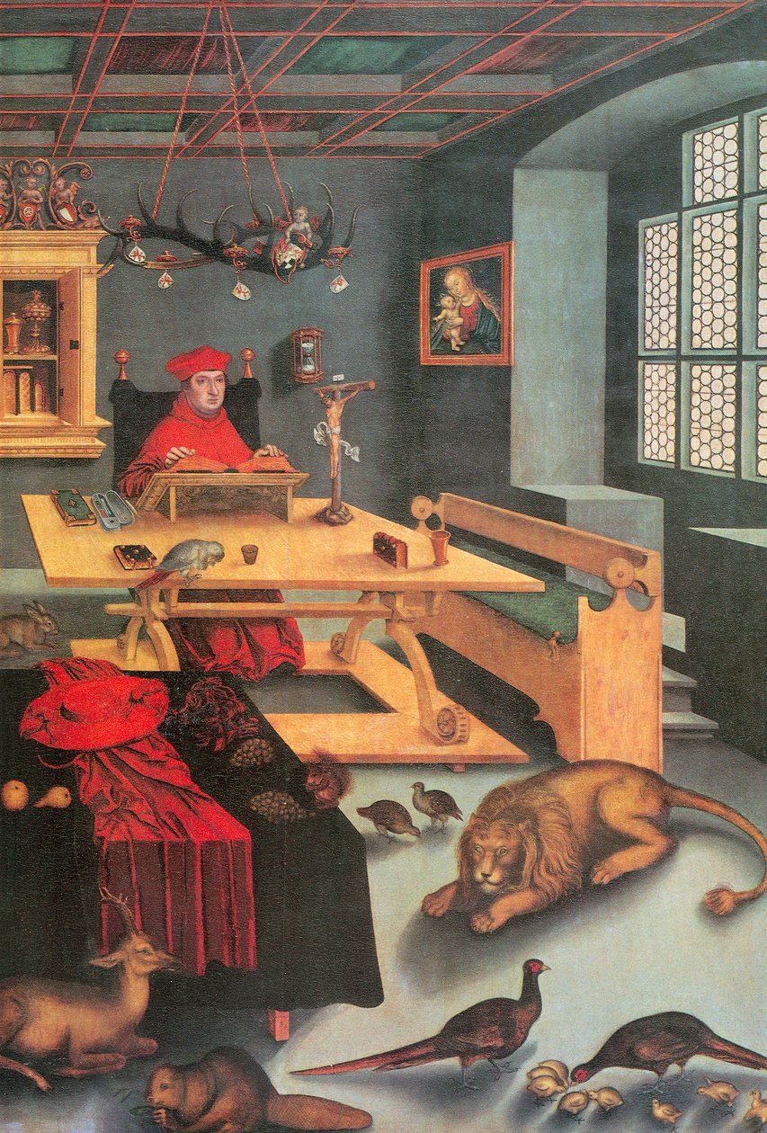 Albrecht brandenburgi bíboros mint Szent Jeromos alkotó: Lucas Cranach the Elder