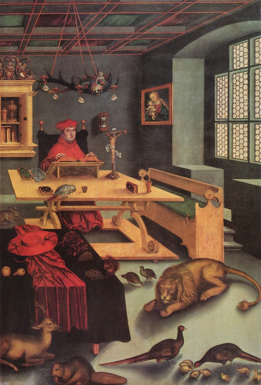 Albrecht brandenburgi bíboros mint Szent Jeromos alkotó: Lucas Cranach the Elder