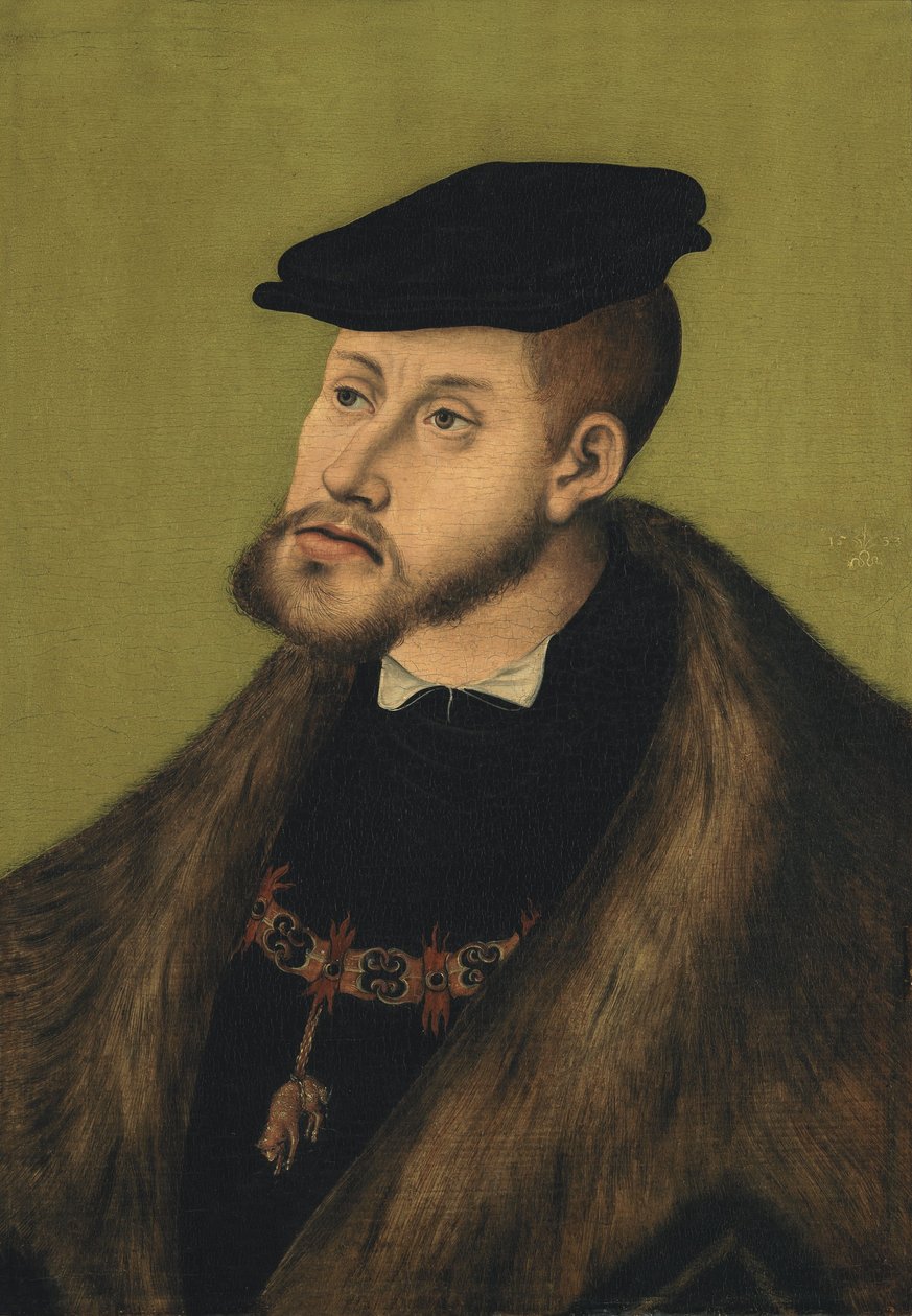 Német: Bildnis Kaiser Karls V. V. Károly császár portréja alkotó: Lucas Cranach the Elder
