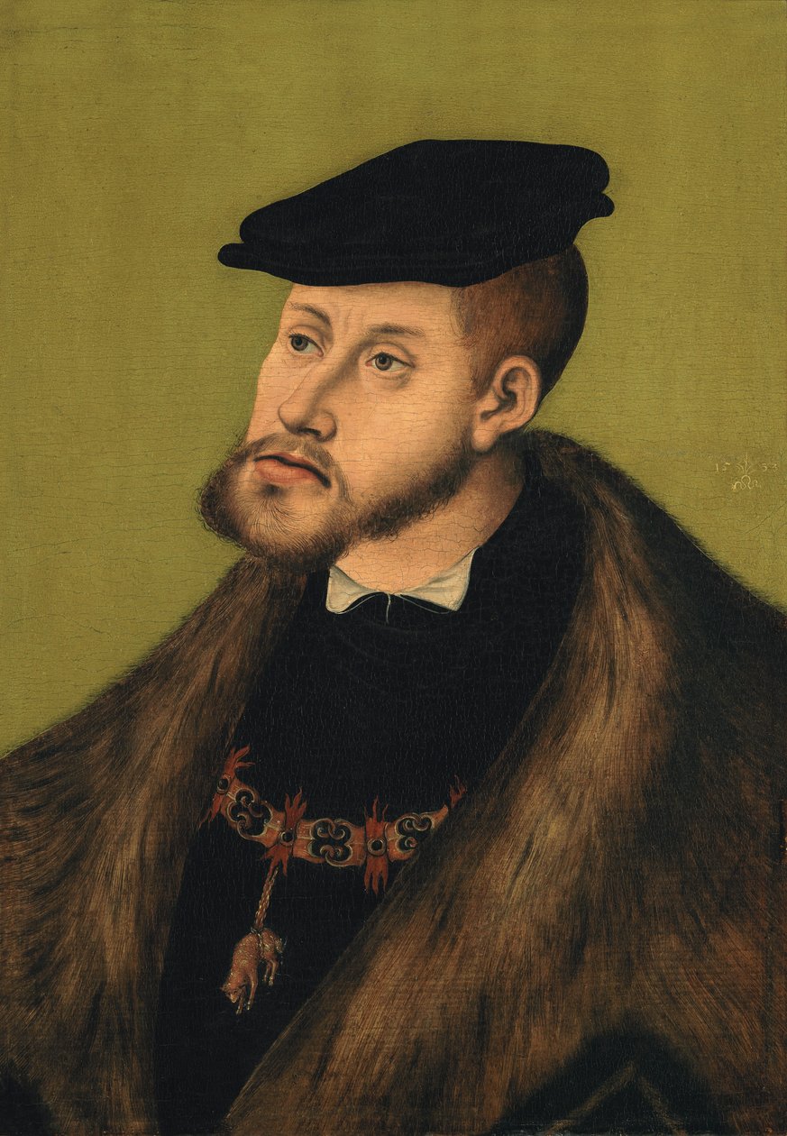 Német: Bildnis Kaiser Karls V. V. Károly császár portréja alkotó: Lucas Cranach the Elder