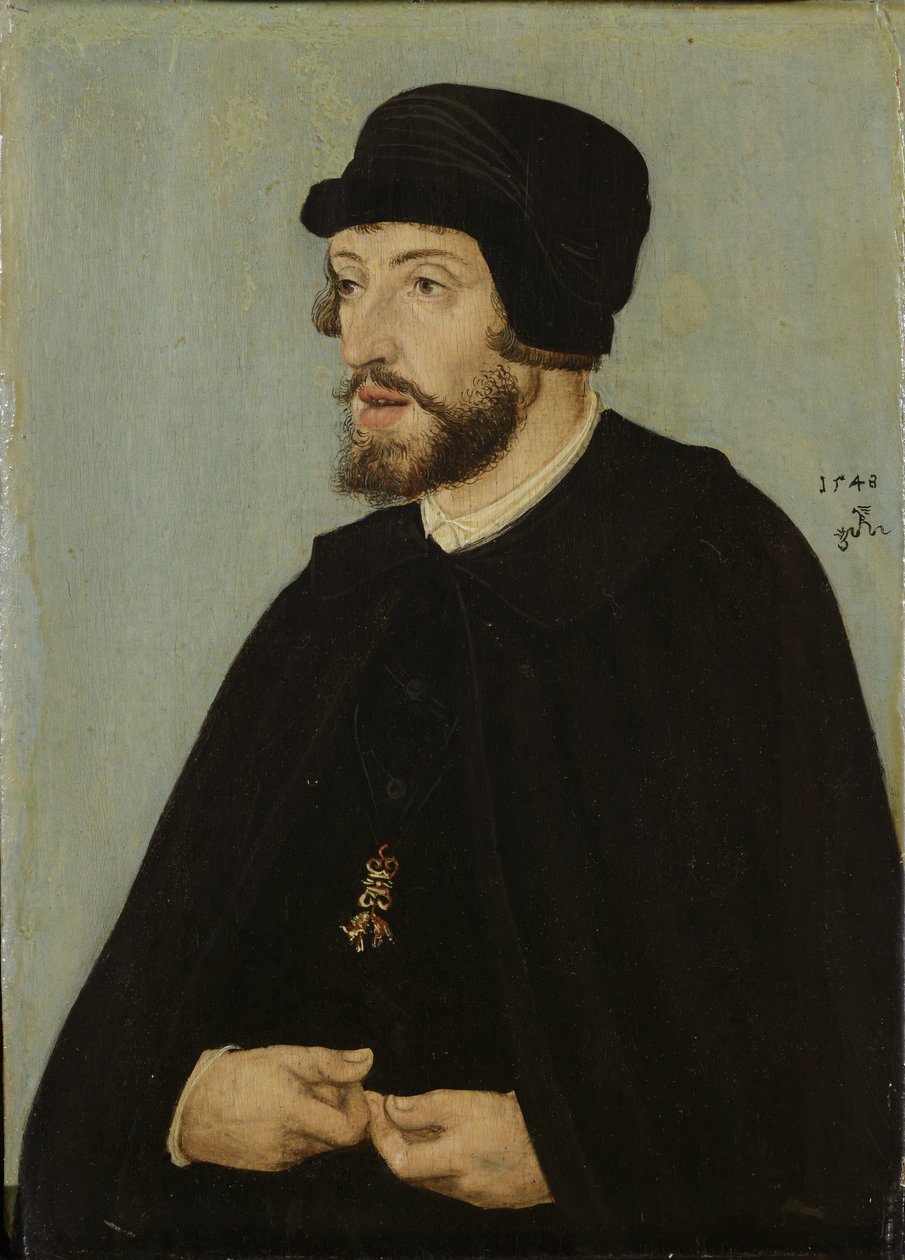 Németül: Bildnis König Ferdinands I. I. Ferdinánd szent római császár portréja. alkotó: Lucas Cranach the Elder