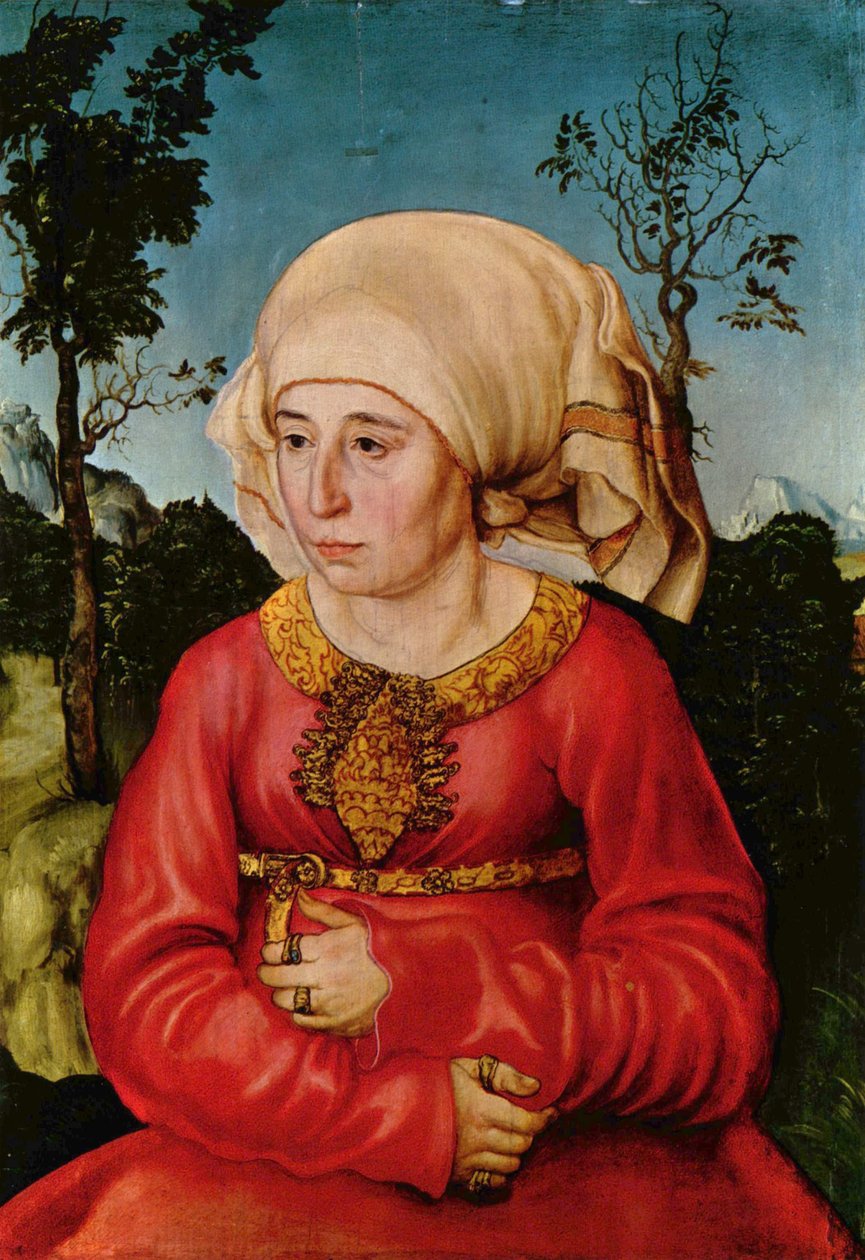 Német: Bildnis der Frau eines Rechtsgelehrten Portrait of the wife of a Jurist / Portrait of the wife of Dr Johann Stephan Reuss [] alkotó: Lucas Cranach the Elder