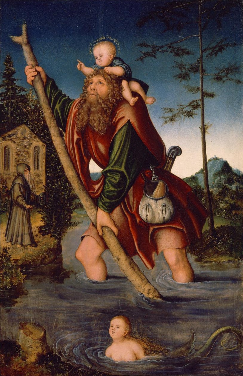 Német: Der heilige Christophorus Szent Kristóf alkotó: Lucas Cranach the Elder