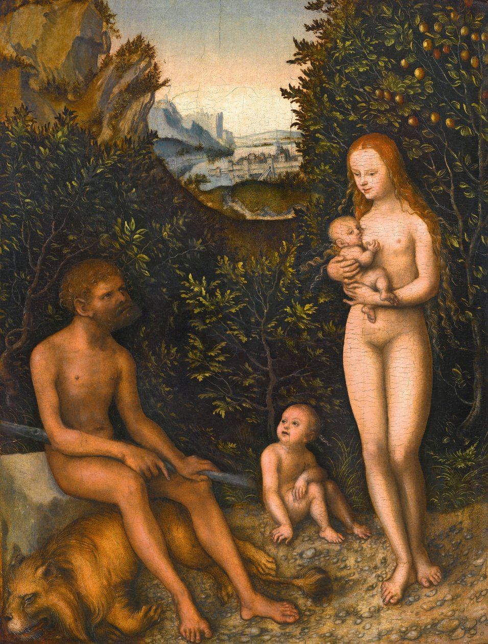 Német: A Faun család a megölt oroszlánnal A Faun család alkotó: Lucas Cranach the Elder