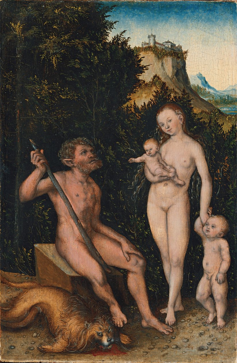 Német: Familie der Naturmenschen / Faunenfamilie Vademberek családja / Faunok családja alkotó: Lucas Cranach the Elder