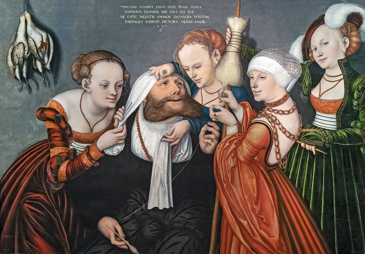 Német: Herkules bei Omphale Herkules Omphale udvarában alkotó: Lucas Cranach the Elder