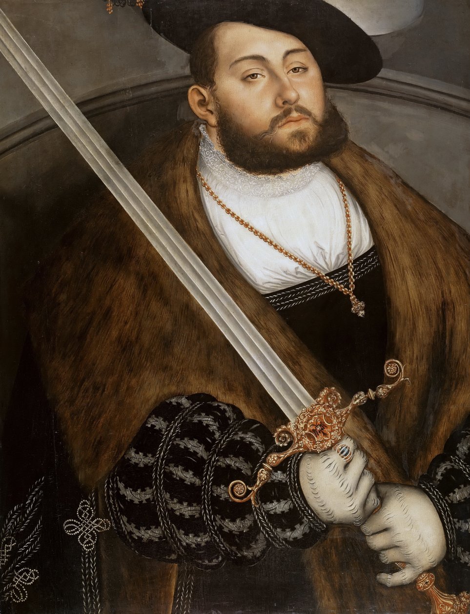 Német: Johann Friedrich I, der Großmütige (1503-1554), szászországi választófejedelem Johann Friedrich I, a nagylelkű, szászországi választófejedelem. alkotó: Lucas Cranach the Elder