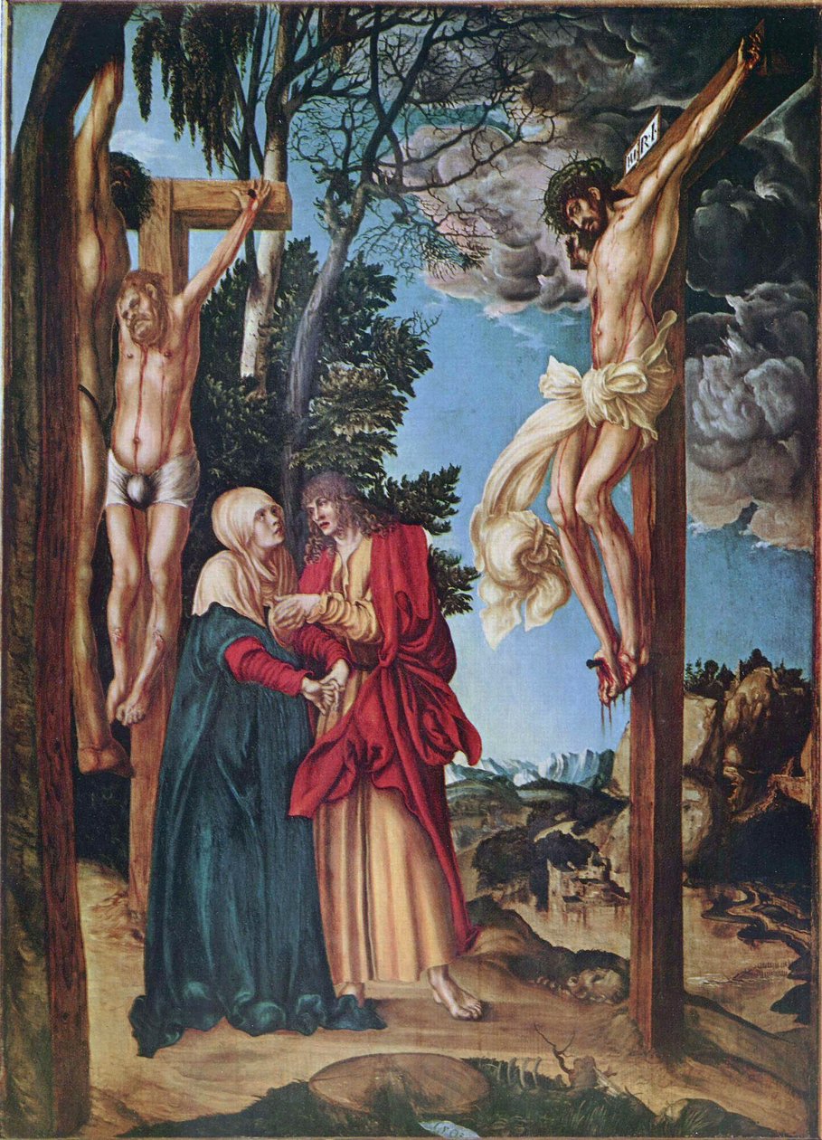 Német: Klage unter dem Kreuz A keresztre feszítés alkotó: Lucas Cranach the Elder