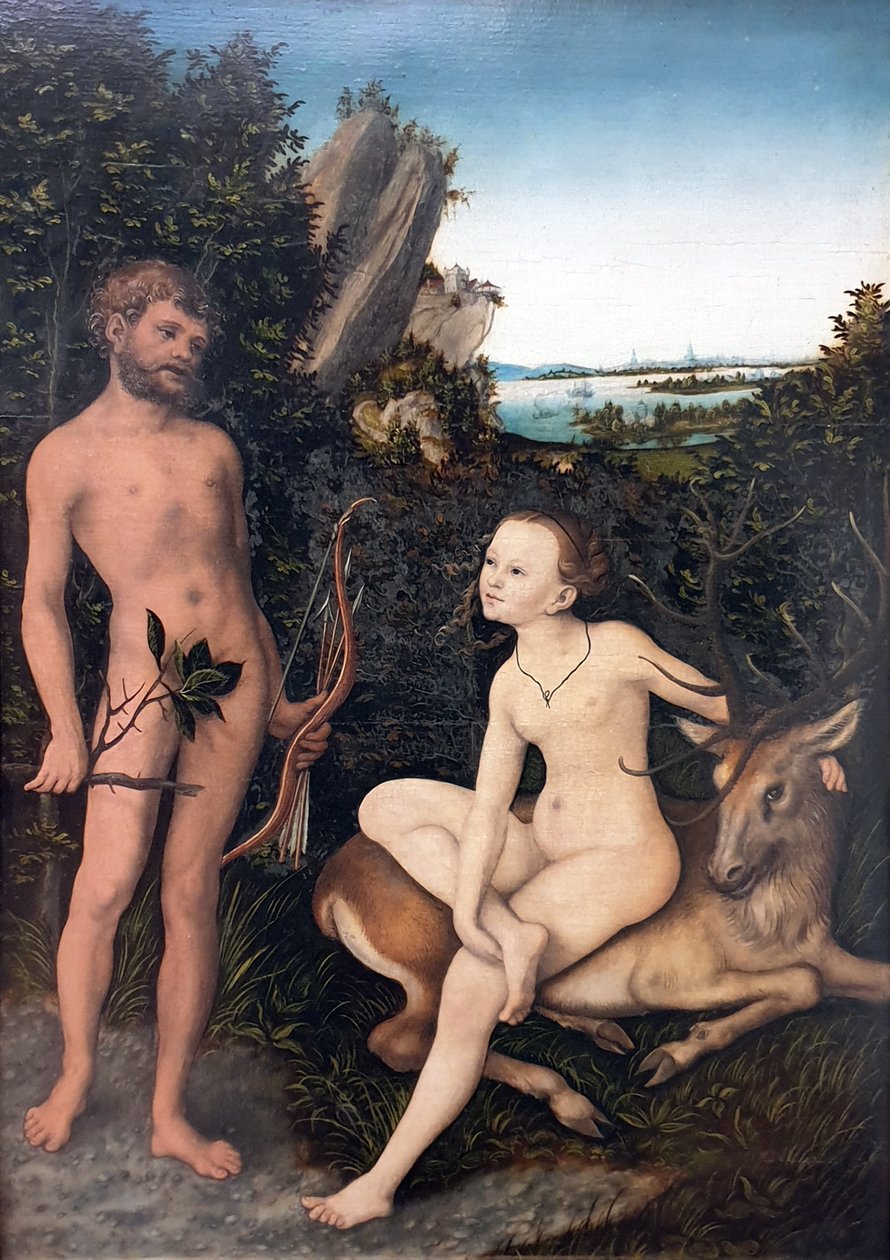Német: Landschaft mit Apoll und Diana Apoll és Diana egy erdős tájban alkotó: Lucas Cranach the Elder