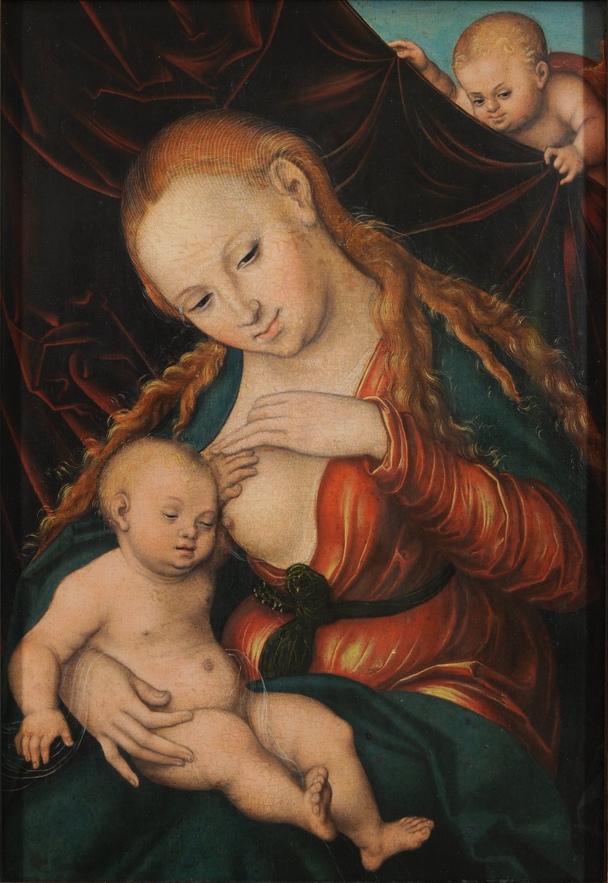 Német: Madonna, dem Christkind die Brust reichend The Virgin nursing the Child (A Szűzanya ápolja a gyermeket) alkotó: Lucas Cranach the Elder