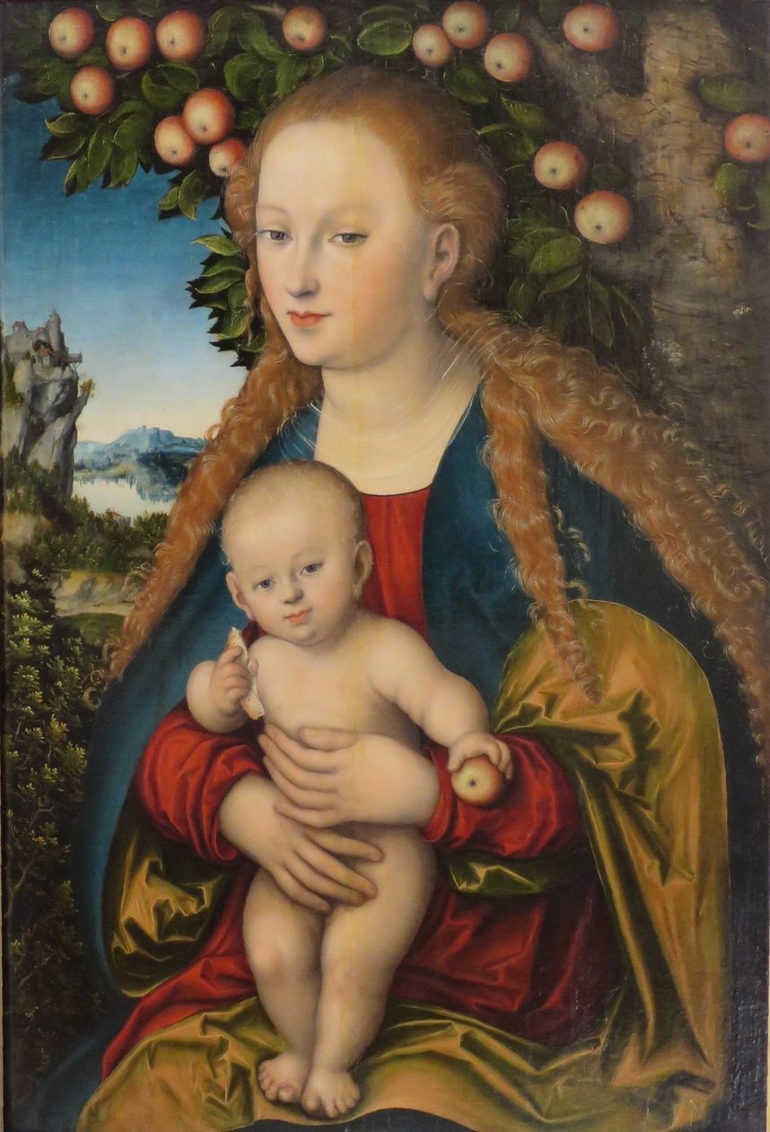 Német: Madonna und Kind unter dem Apfelbaum Madonna és gyermeke az almafa alatt / The Virgin and Child under dem Apfelbaum alkotó: Lucas Cranach the Elder