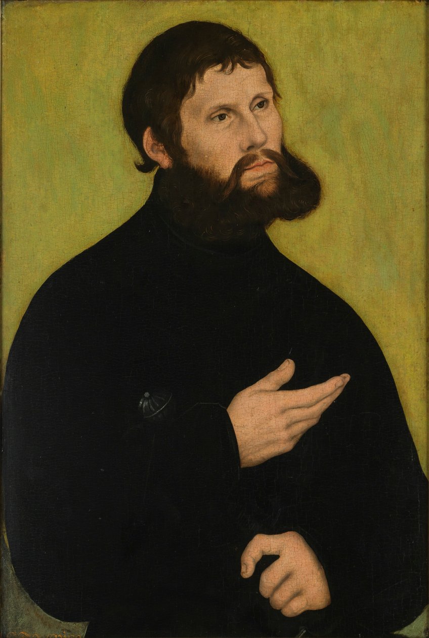 Német: Martin Luther mint Junker Jörg Martin Luther mint Junker Jörg portréja alkotó: Lucas Cranach the Elder