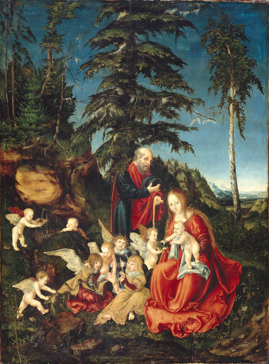 Német: Pihenés az egyiptomi úton Pihenés az egyiptomi úton alkotó: Lucas Cranach the Elder