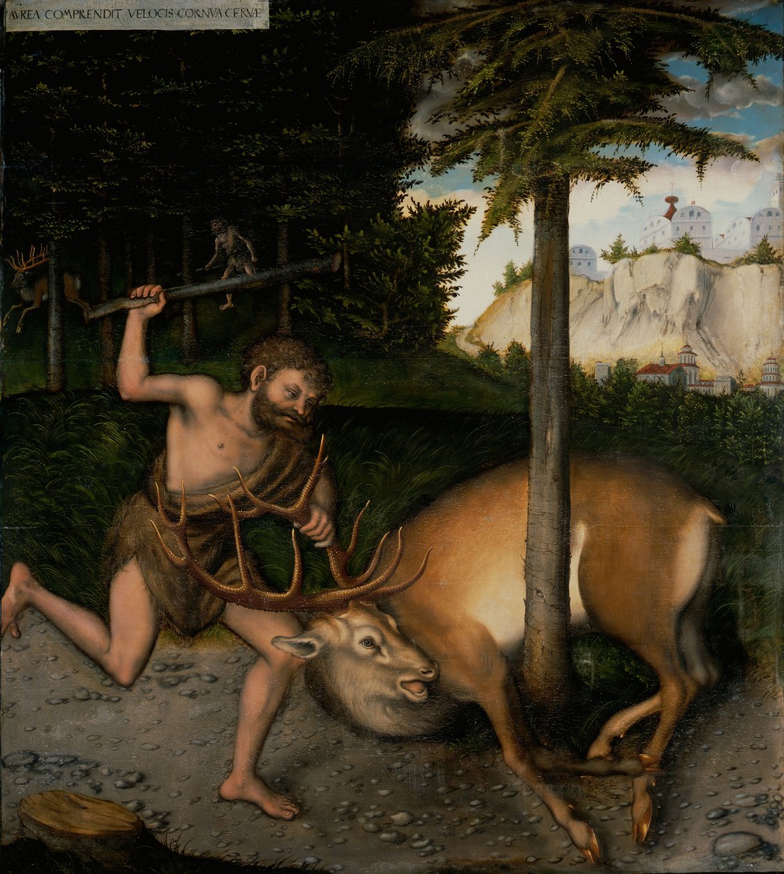 Herkules, aki elfogja a Ceryneian Hindt Herkules munkásságából alkotó: Lucas Cranach the Elder