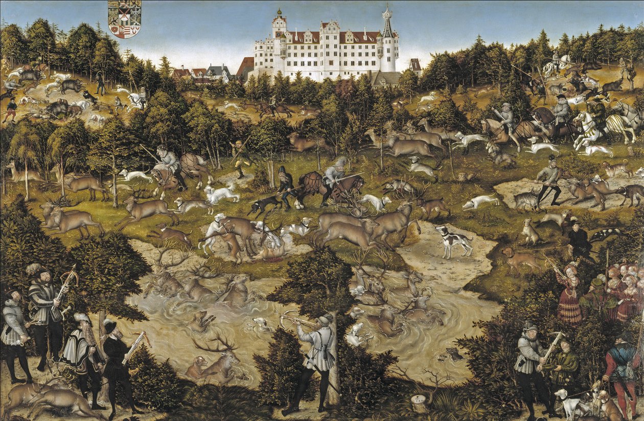 Vadászat V. Károly császár tiszteletére a Torgau-kastélyban alkotó: Lucas Cranach the Elder