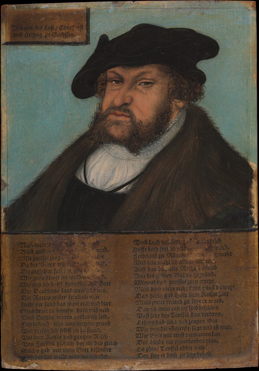 I. János 1468-1532, konstans, szász választófejedelem, 1532-1533. alkotó: Lucas Cranach the Elder