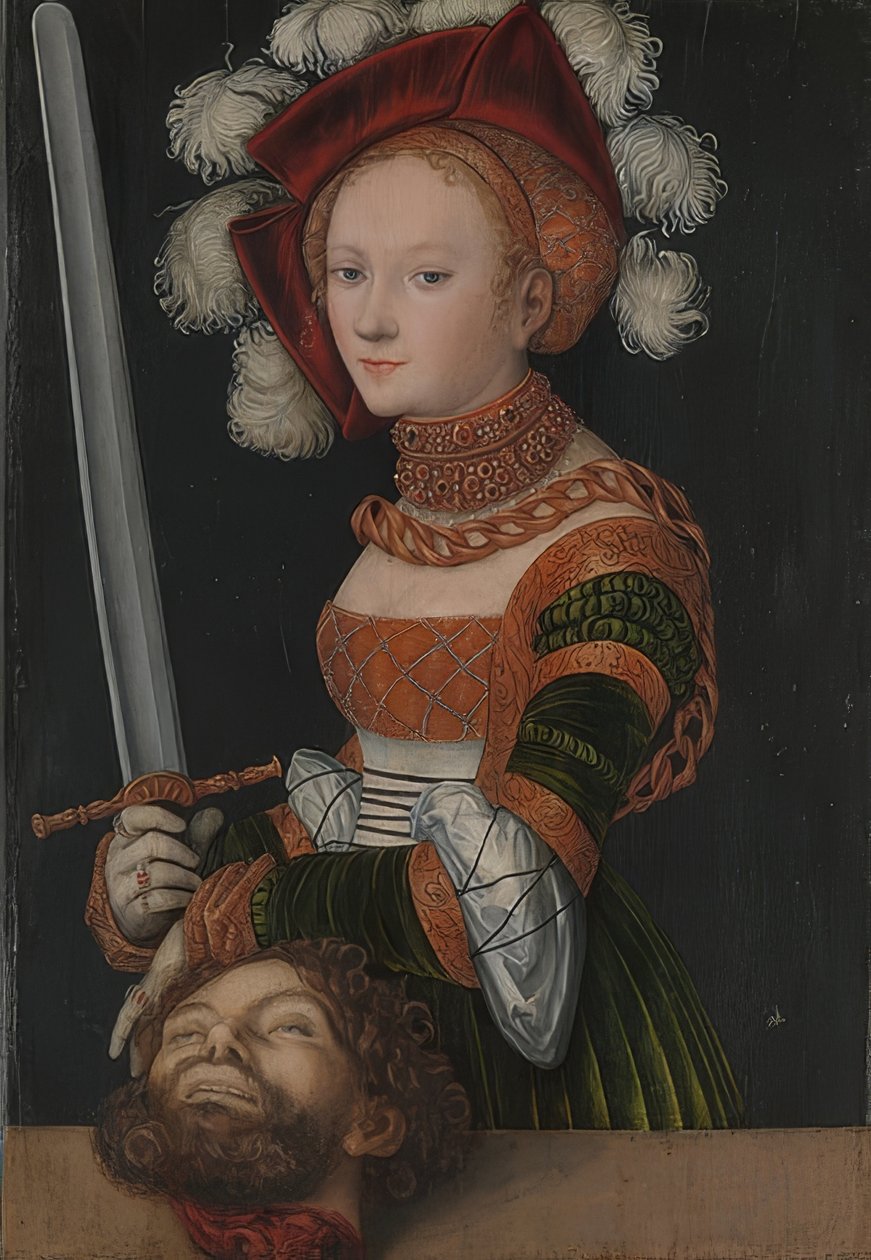 Judit Holofernész fejével. 1530 körül alkotó: Lucas Cranach the Elder