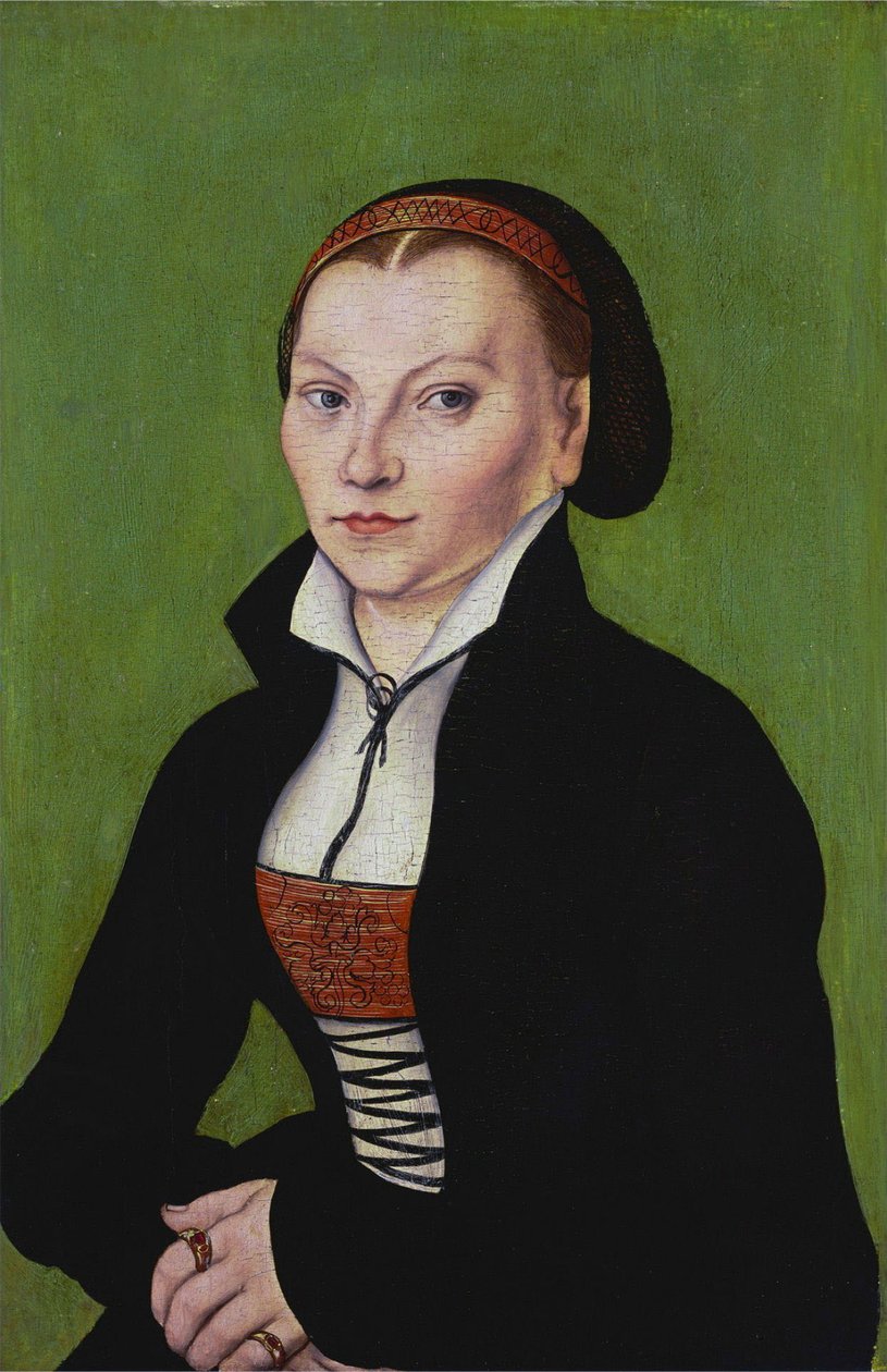 Bora Katalin, félalakban, balra néző, féloldalasan alkotó: Lucas Cranach the Elder
