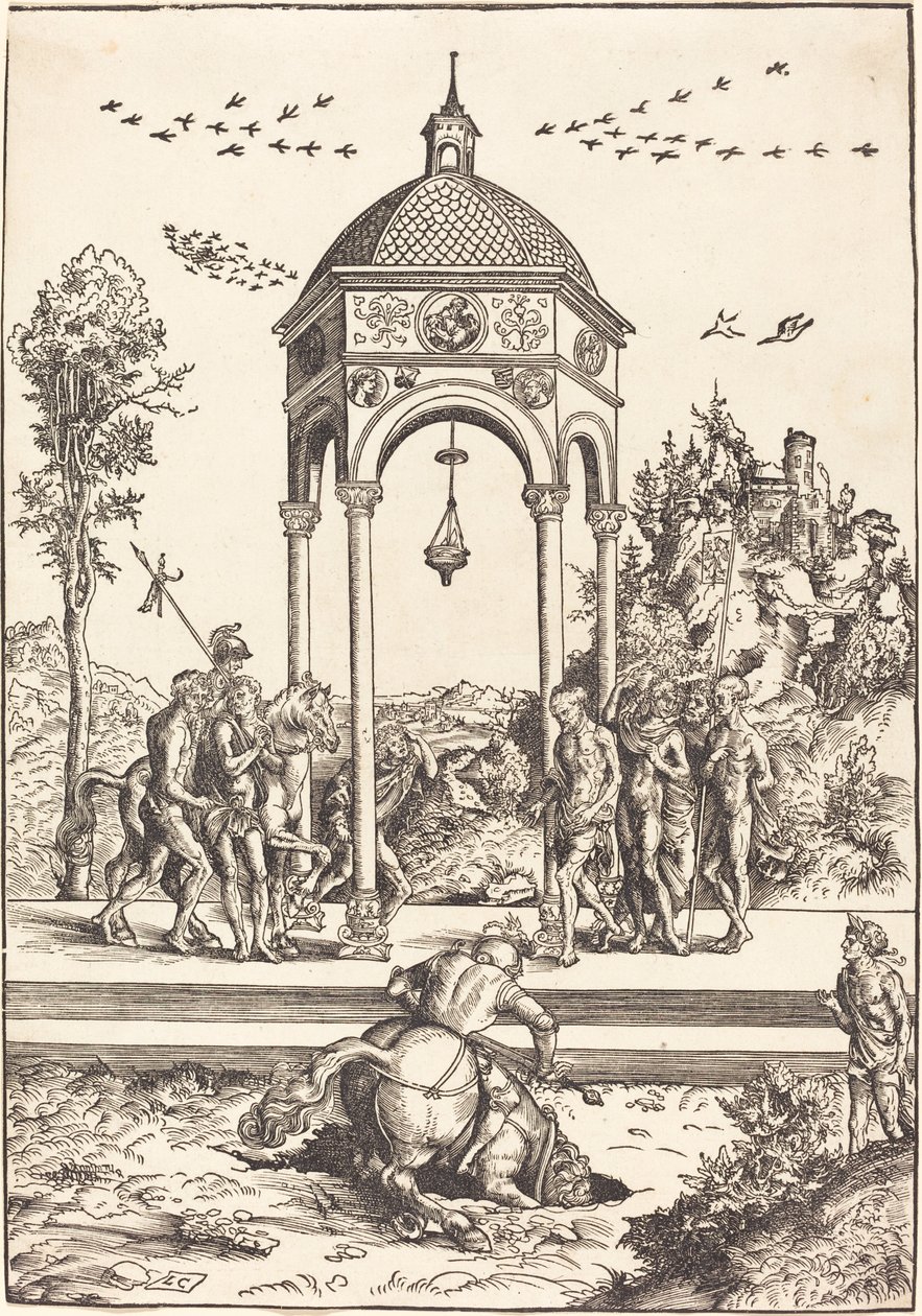 Marcus Curtius belezuhan a szakadékba alkotó: Lucas Cranach the Elder