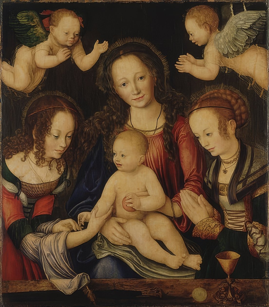 Marienaltarretabel, úgynevezett fejedelmi oltár (központi tábla). 1510 körül alkotó: Lucas Cranach the Elder