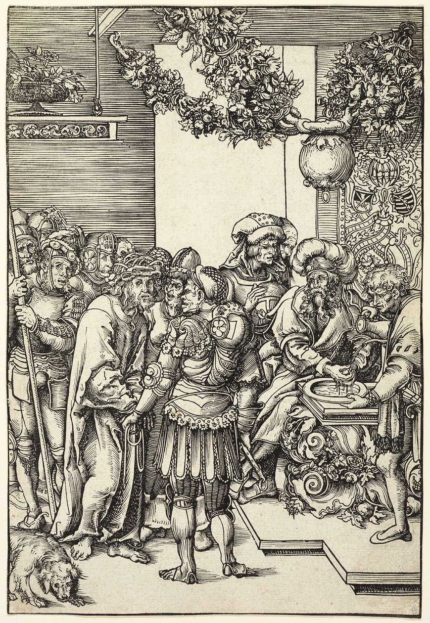 Pilátus mossa kezeit, a Passióból alkotó: Lucas Cranach the Elder