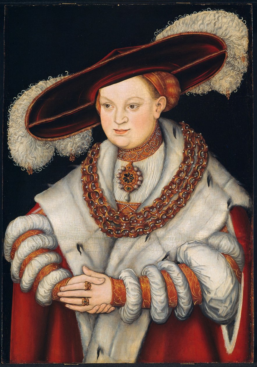 Szászországi Magdolna, II. Joachim brandenburgi választó felesége portréja alkotó: Lucas Cranach the Elder