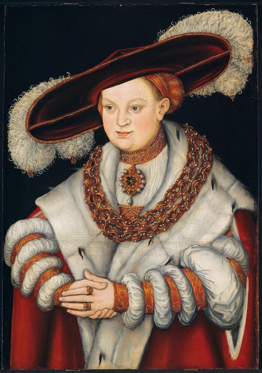 Szászországi Magdolna, II. Joachim brandenburgi választó felesége portréja alkotó: Lucas Cranach the Elder