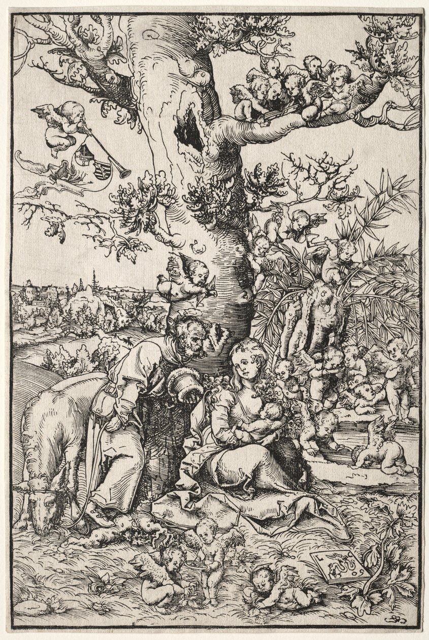 Pihenjen az egyiptomi repülésen, 1509. alkotó: Lucas Cranach the Elder