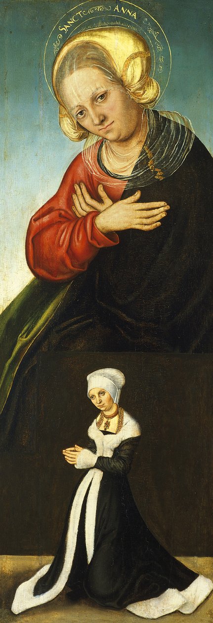 Szent Anna szászországi Barbara hercegnővel mint adományozó, 1514 körül alkotó: Lucas Cranach the Elder