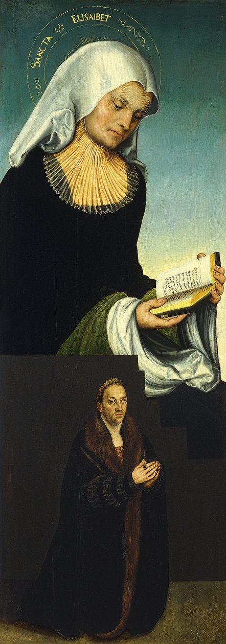 Szent Erzsébet György szász herceggel mint adományozó, 1514 körül alkotó: Lucas Cranach the Elder
